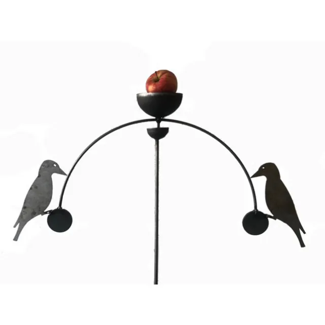 Bird Feeder Double Ball Garden Wind Spinner Rocker