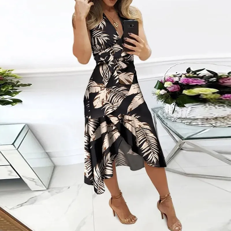 Funki Buys | Dresses | Women's Floral Midi Cocktail Party Dress