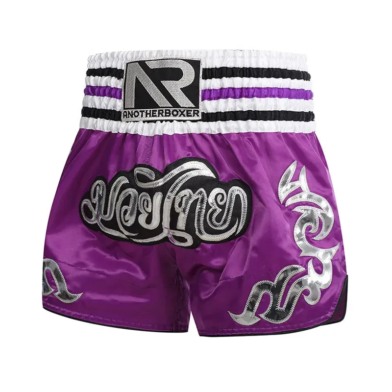 Muay Thai Shorts Embroidery Boxing Shorts Womens Mens Kids Kickboxing Fight Shorts Free Combat Grappling Martial Arts Clothing
