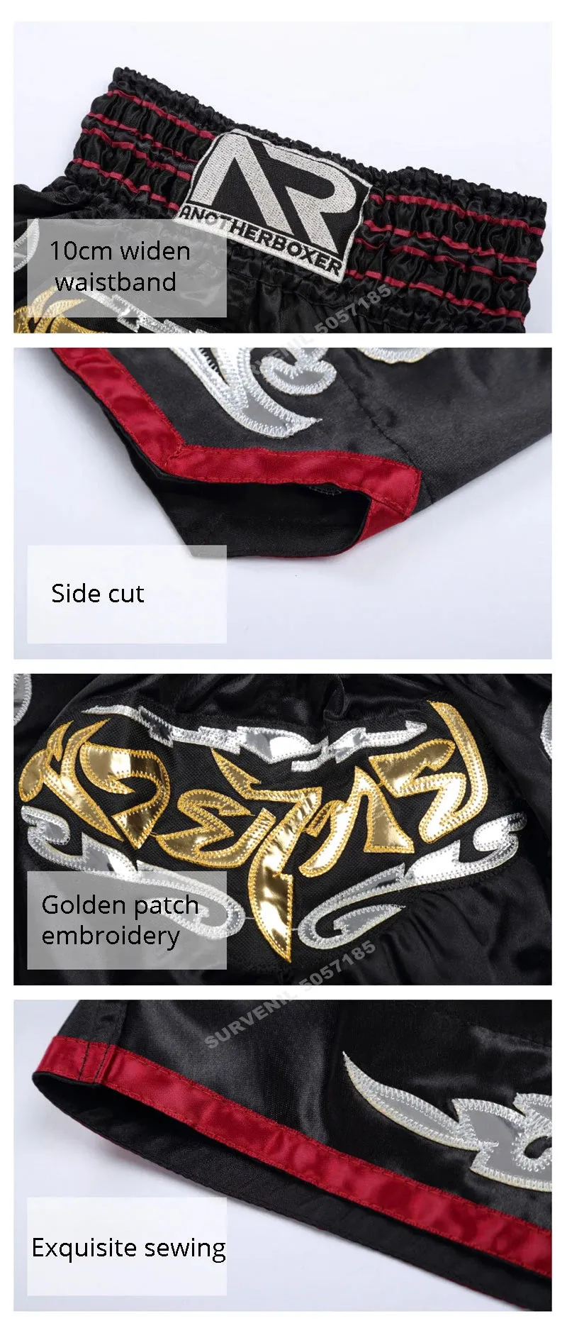 Muay Thai Shorts Embroidery Boxing Shorts Womens Mens Kids Kickboxing Fight Shorts Free Combat Grappling Martial Arts Clothing