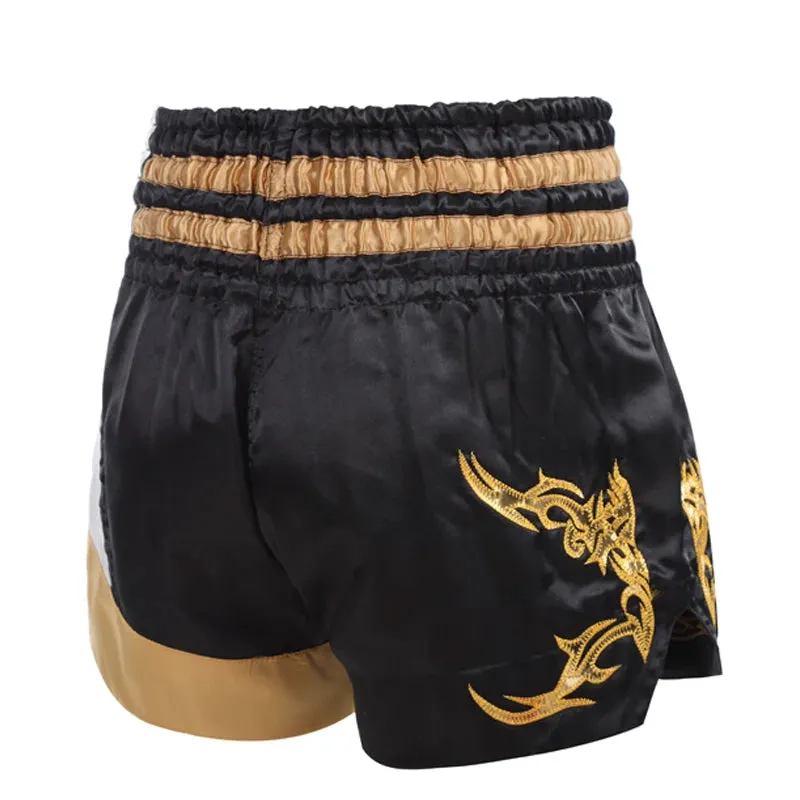 Muay Thai Shorts Embroidery Boxing Shorts Womens Mens Kids Kickboxing Fight Shorts Free Combat Grappling Martial Arts Clothing