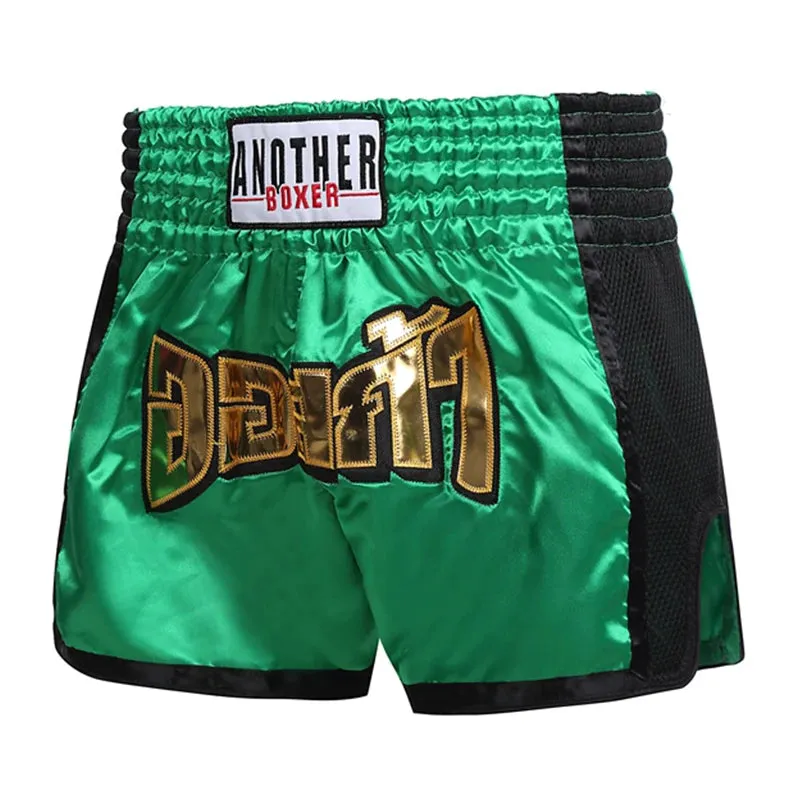 Muay Thai Shorts Embroidery Boxing Shorts Womens Mens Kids Kickboxing Fight Shorts Free Combat Grappling Martial Arts Clothing