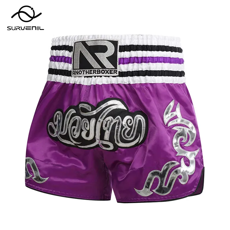 Muay Thai Shorts Embroidery Boxing Shorts Womens Mens Kids Kickboxing Fight Shorts Free Combat Grappling Martial Arts Clothing