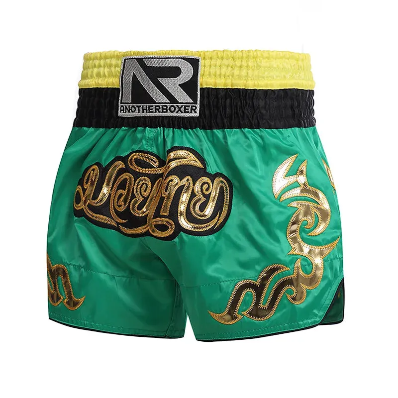 Muay Thai Shorts Embroidery Boxing Shorts Womens Mens Kids Kickboxing Fight Shorts Free Combat Grappling Martial Arts Clothing