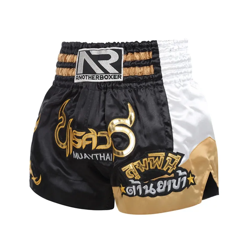 Muay Thai Shorts Embroidery Boxing Shorts Womens Mens Kids Kickboxing Fight Shorts Free Combat Grappling Martial Arts Clothing