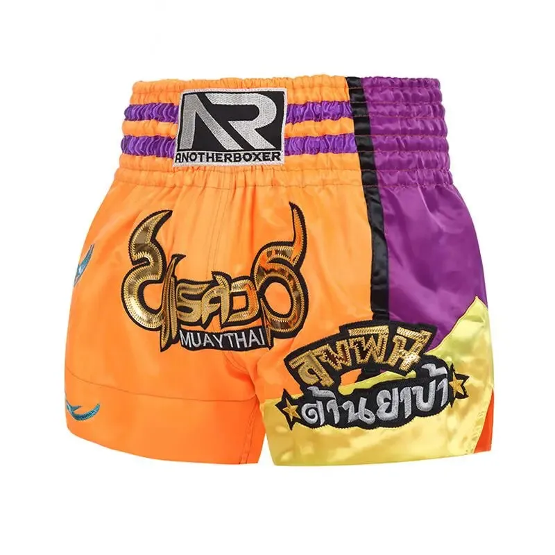 Muay Thai Shorts Embroidery Boxing Shorts Womens Mens Kids Kickboxing Fight Shorts Free Combat Grappling Martial Arts Clothing