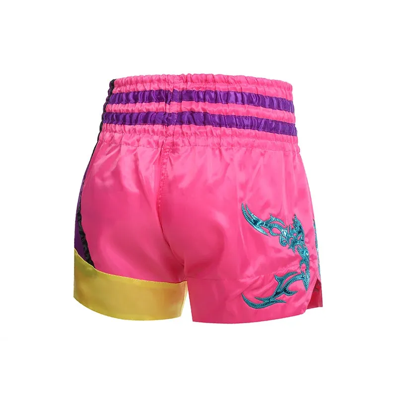 Muay Thai Shorts Embroidery Boxing Shorts Womens Mens Kids Kickboxing Fight Shorts Free Combat Grappling Martial Arts Clothing