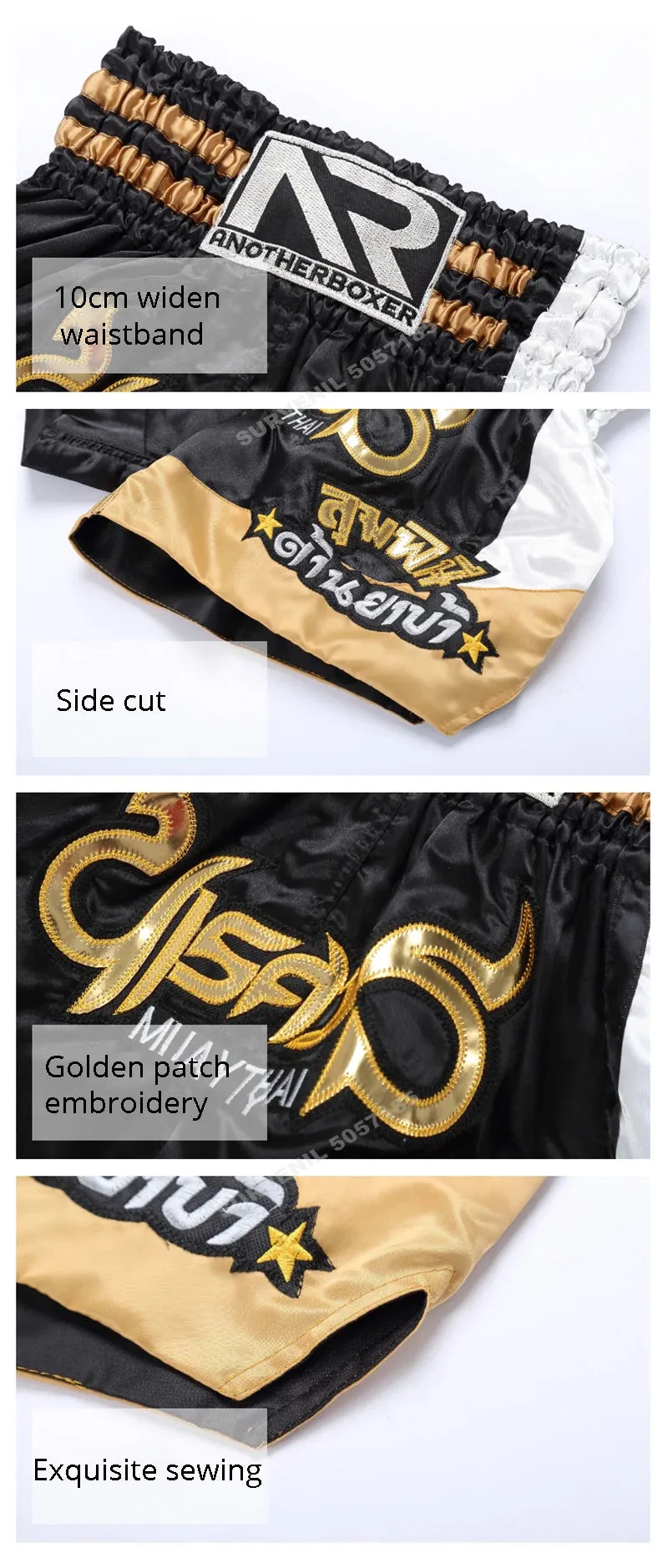 Muay Thai Shorts Embroidery Boxing Shorts Womens Mens Kids Kickboxing Fight Shorts Free Combat Grappling Martial Arts Clothing