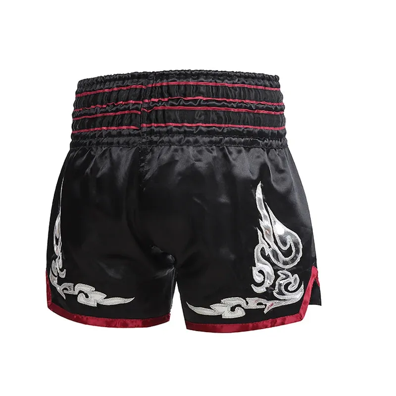 Muay Thai Shorts Embroidery Boxing Shorts Womens Mens Kids Kickboxing Fight Shorts Free Combat Grappling Martial Arts Clothing