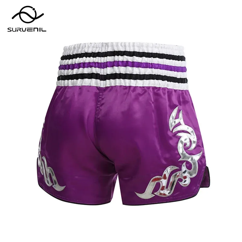 Muay Thai Shorts Embroidery Boxing Shorts Womens Mens Kids Kickboxing Fight Shorts Free Combat Grappling Martial Arts Clothing