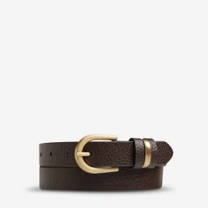 Over And Over Belt - Choc/Gold