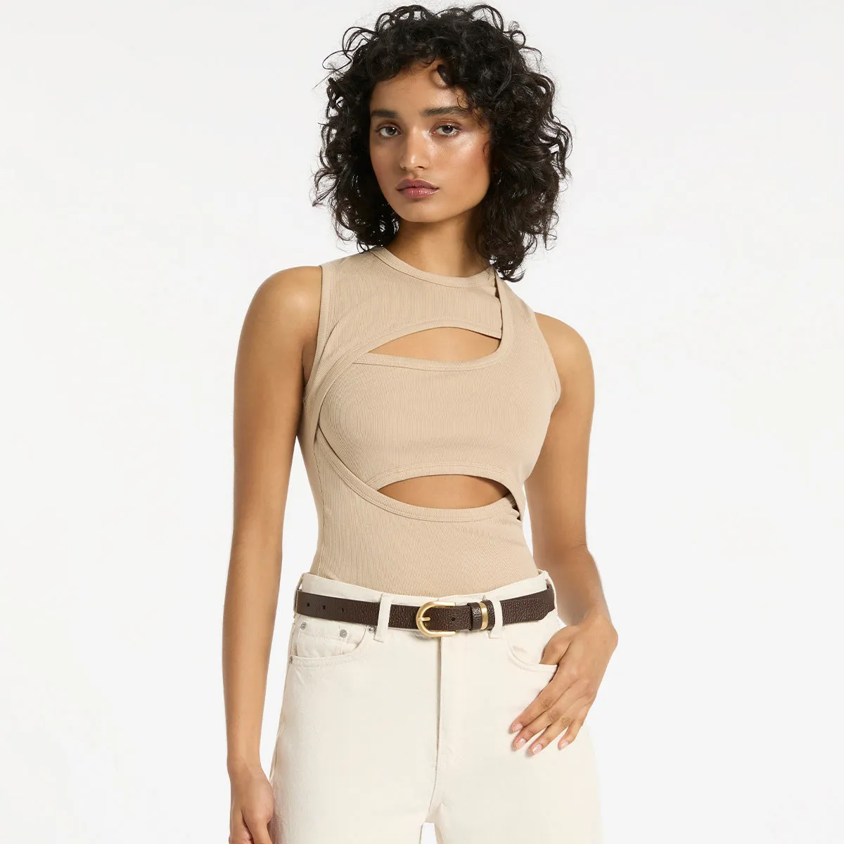 Over And Over Belt - Choc/Gold
